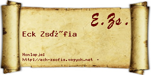 Eck Zsófia névjegykártya