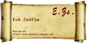 Eck Zsófia névjegykártya